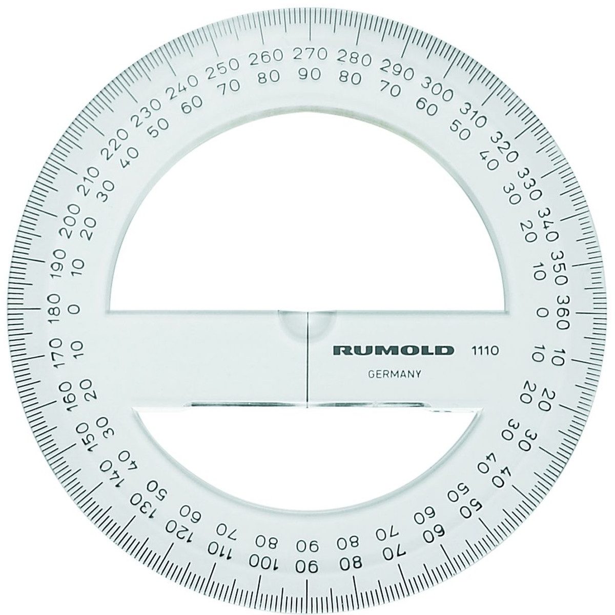 Rumold Geodreieck Vollkreiswinkelmesser 360 Grad Kunststoff transparent 10 cm