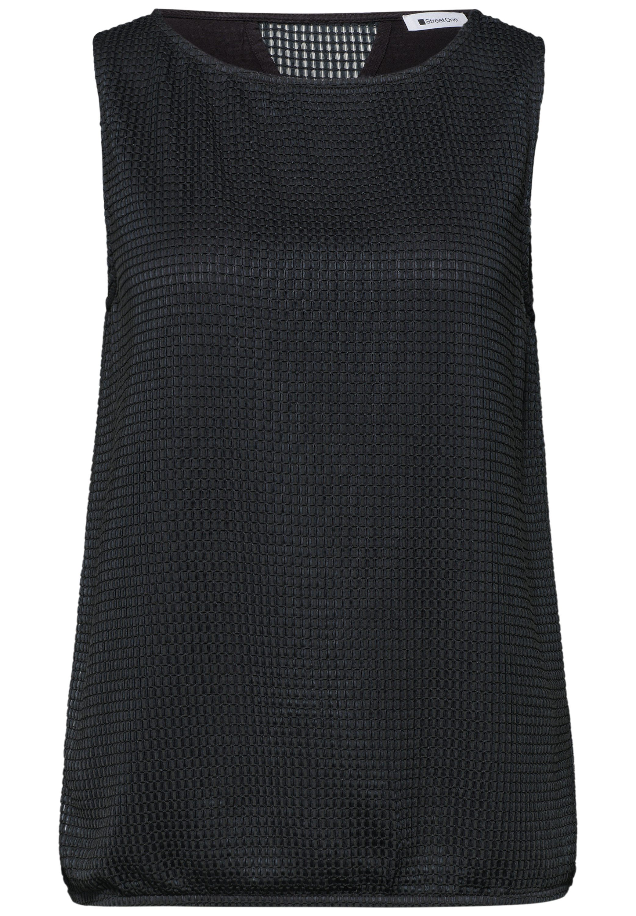 STREET ONE Mesh-Top 2-in-1-Sommertop in Unifarben – Bild 5 von 5
