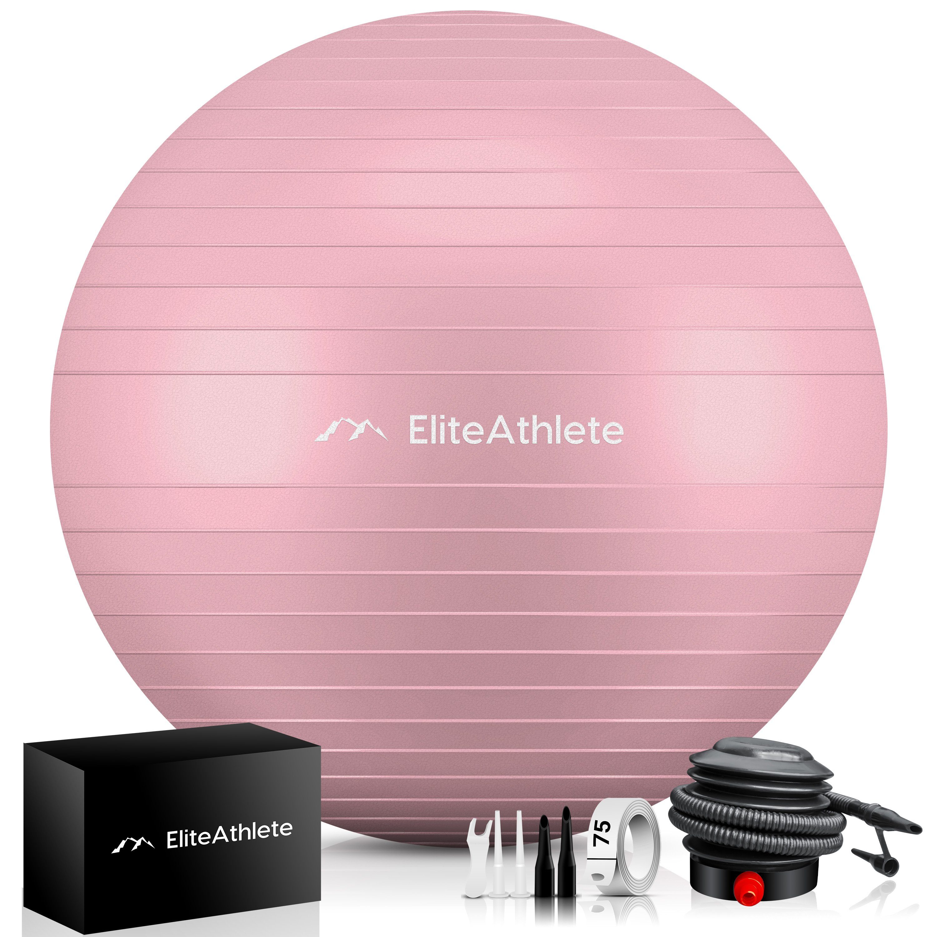 EliteAthlete Gymnastikball Gymnastikball Sitzball Yoga ergonomisch Peach Fitness Schwangerschaft - Apricot Büro