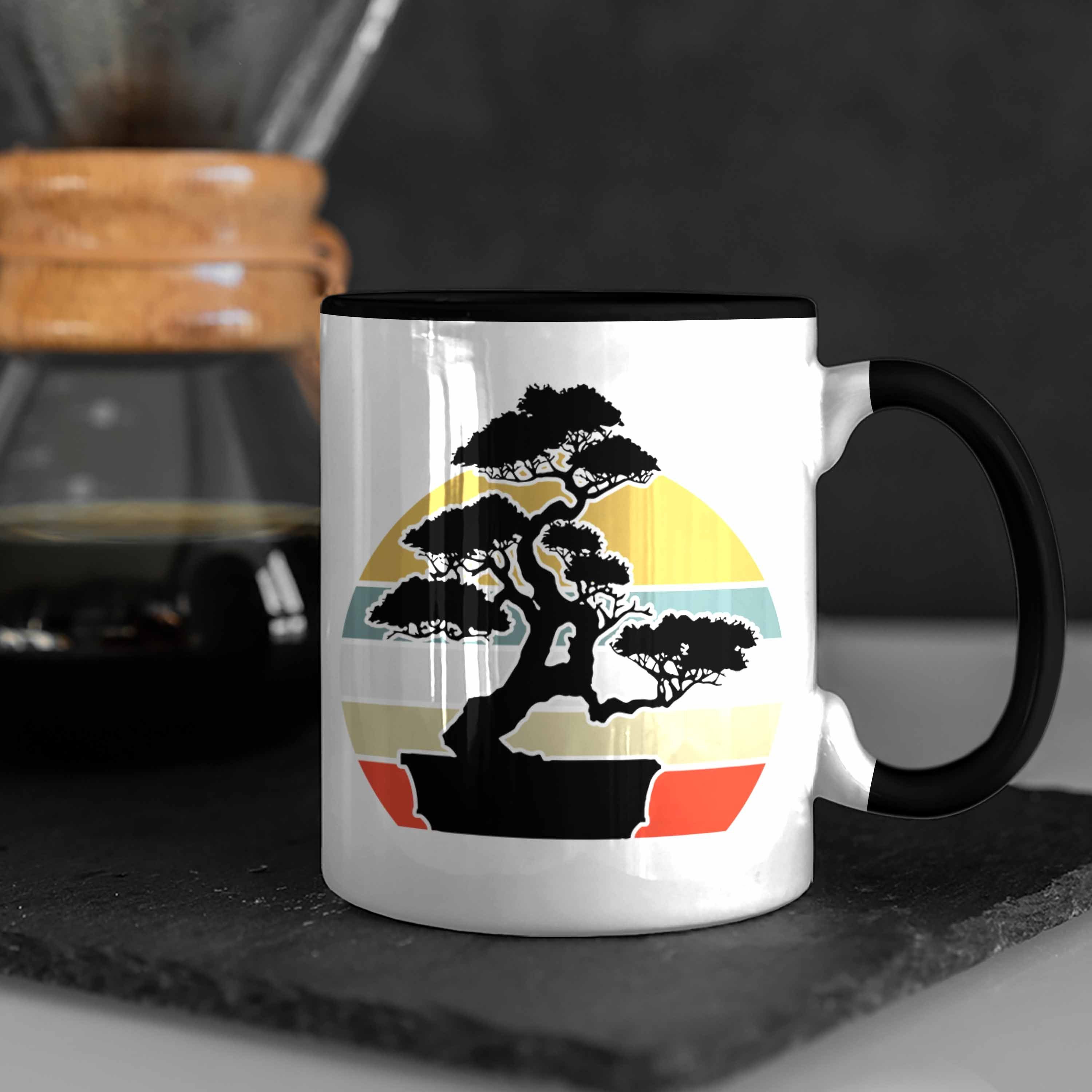 Tasse Geschenk Trendation Schwarz Trendation - Bonsai Baum Bonsai Tasse