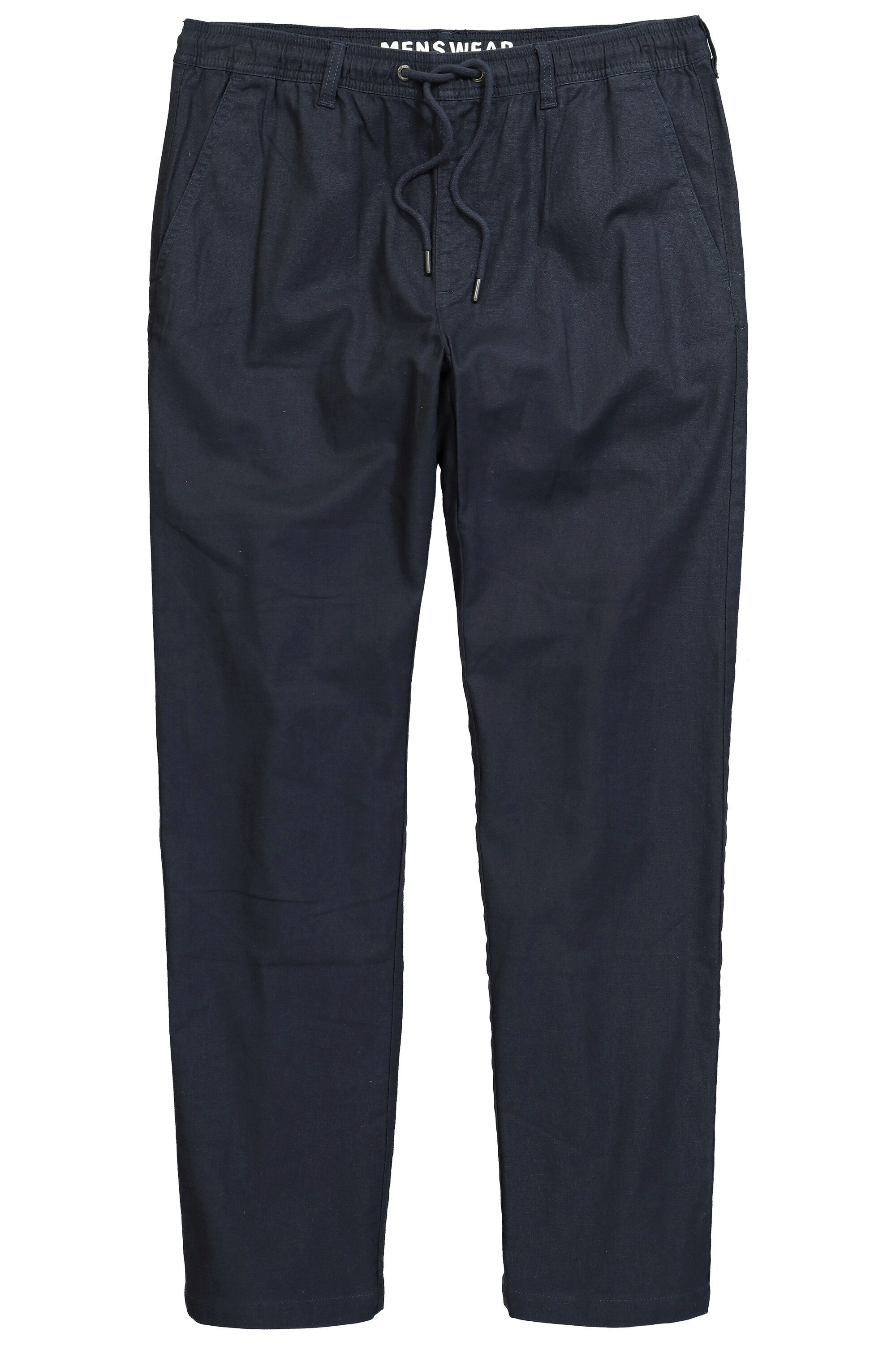 Men Plus Schlupfhose Men+ Leinenmix-Hose Relaxed Fit Elastikbund günstig online kaufen