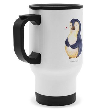 Mr. & Mrs. Panda Thermobecher Pinguin Diät - Weiß - Geschenk, Abnehmen, Reisebecher, Edelstahlbeche, Edelstahl, Umweltfreundlich