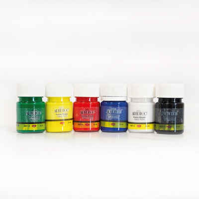 Büst Artdeco Textilfarbe Fabrik Paint Grundfarben-Set, 6x25ml, Hochwertige Acrylfarbe