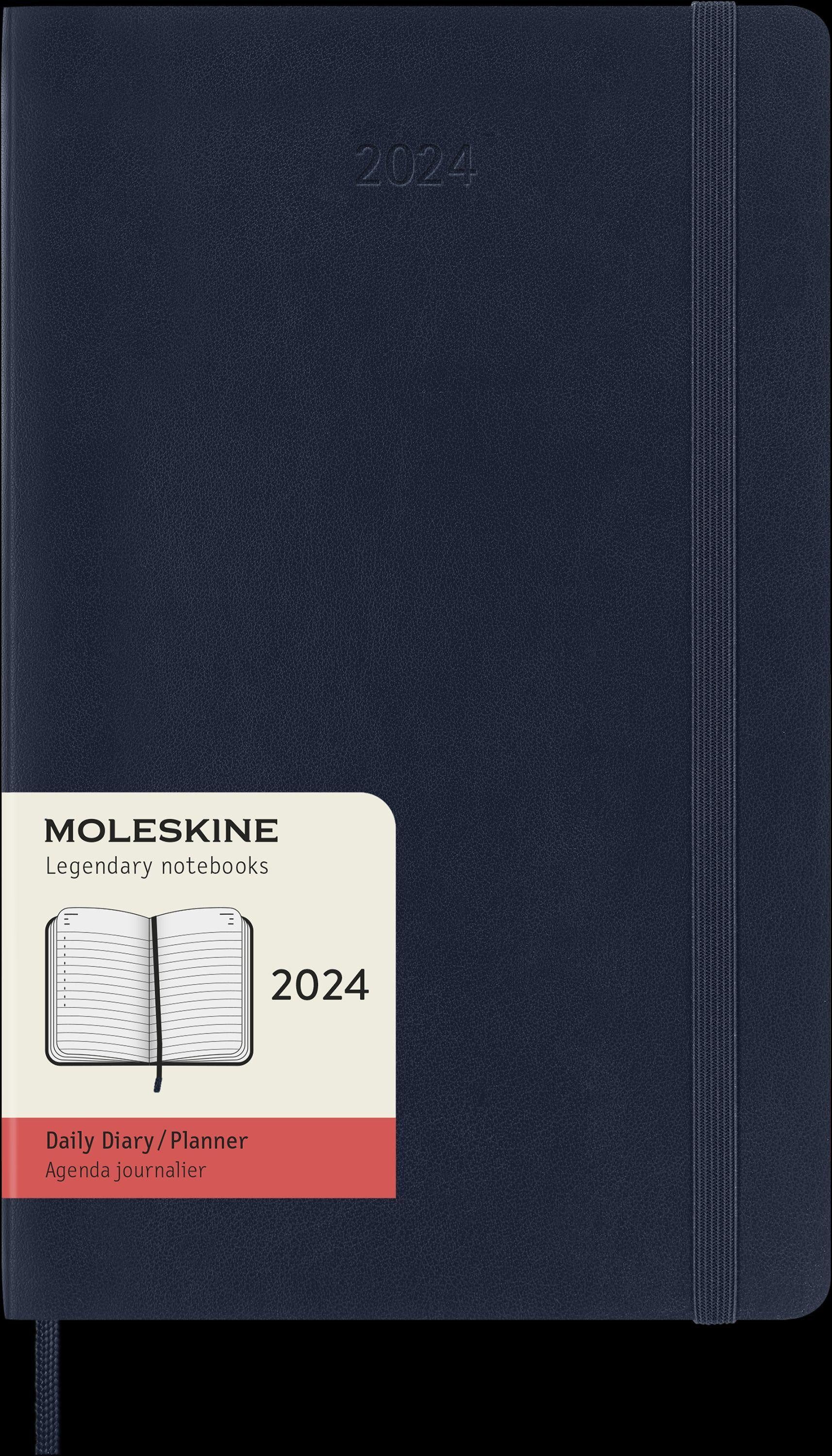 Terminkalender Moleskine 12 Monate Tageskalender 2024, Large/A5, Saphir