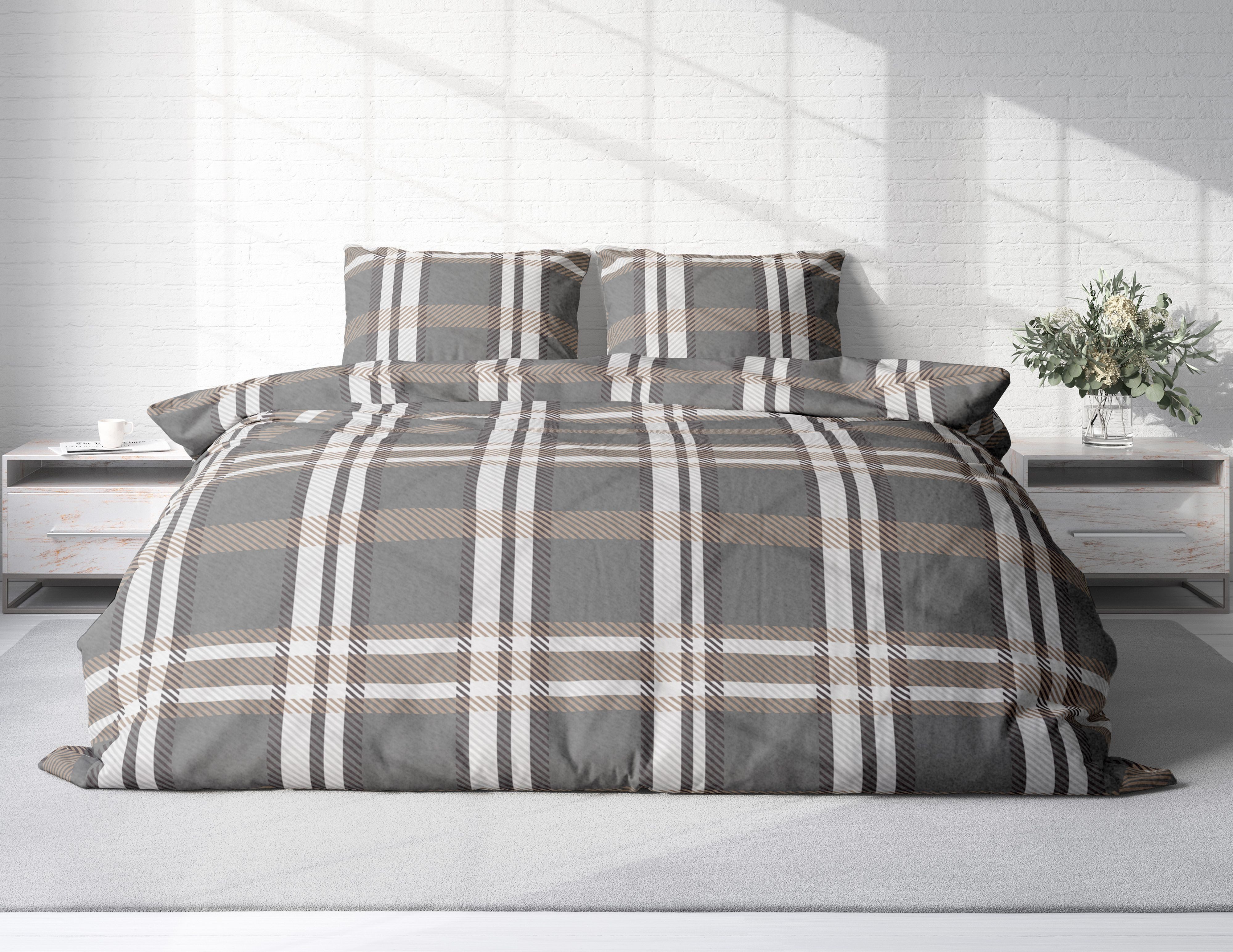 One Home Bettwäsche Karo Streifen, Fleece, günstig online kaufen