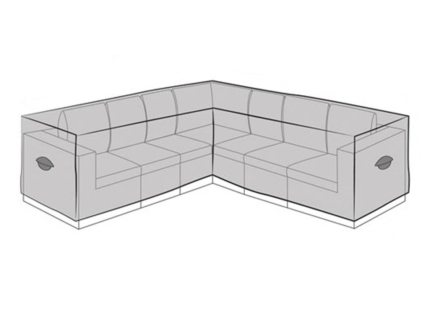 PEREL Gartenmöbel-Schutzhülle (1-St), Abdeckung Lounge-Möbel atmungsaktive Abdeckhaube L-Form 250x250x90cm