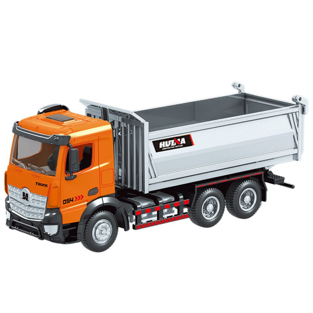HUINA Modellauto Muldenkipper Baufahrzeug Sammlermodell, Maßstab 1:50, (Spar-Set, 1-tlg., 19 x 6 x 8 cm detailliert), Kippmulde beweglich, Druckguss-Metall, drehbare Räder