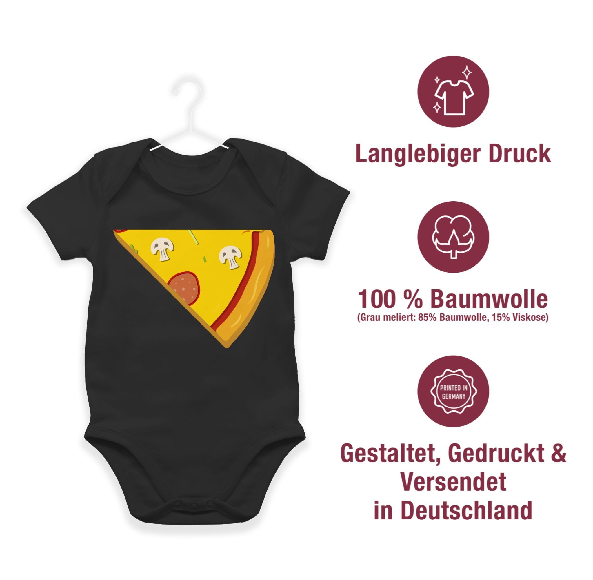 Baby Partner-Look 1 Schwarz Shirtracer Familie Shirtbody Partner Teil 2 Pizza