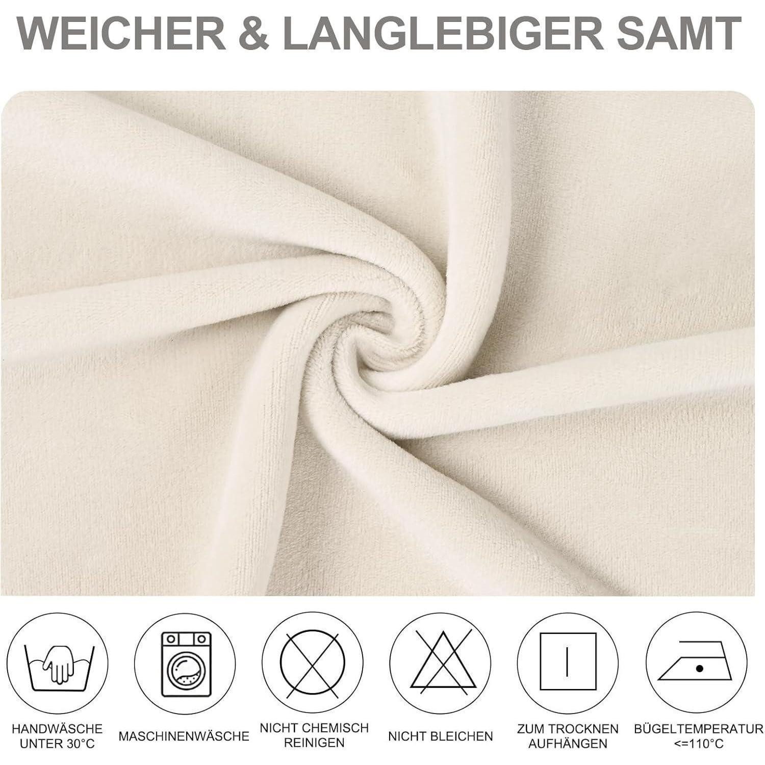 LuxusKollektion Stuhlbezug Stuhlhussen Stretch Samt Schwingstuhl Elastisch Waschbar Beige 6 Stück – Bild 4 von 5