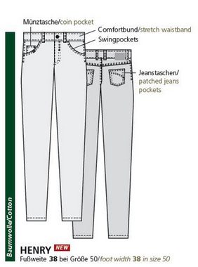 Club of Comfort 5-Pocket-Jeans Henry Inch mit elastischem Komfortbund und Mobile Pocket