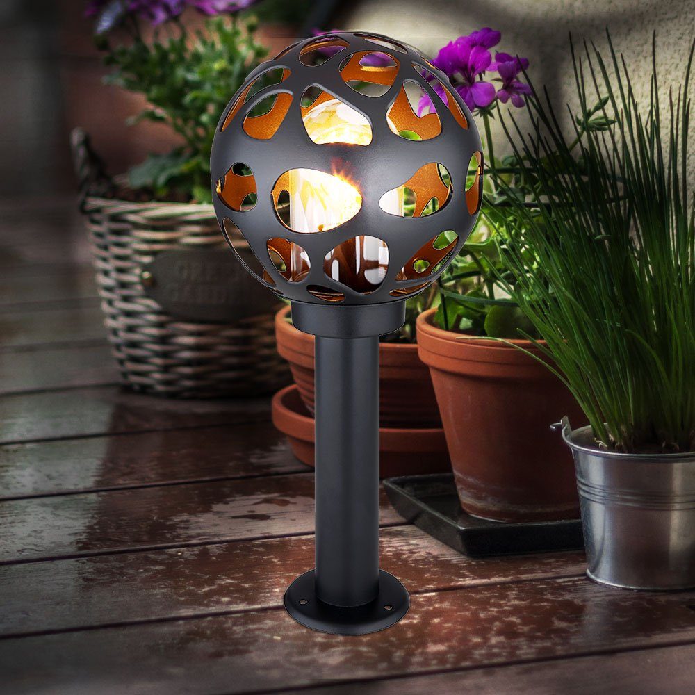Sockelleuchte nicht Gartenlampe inklusive, Edelstahl Außen Sockelleuchten, etc-shop Leuchtmittel Stehlampe Kugel