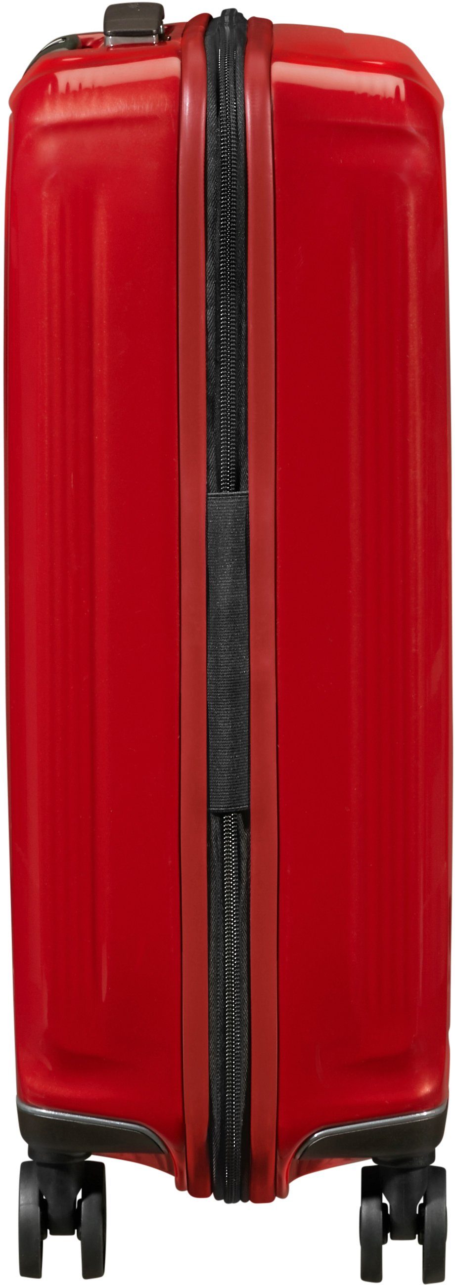 Red Metallic USB-Schleuse cm, Rollen, mit und Volumenerweiterung Samsonite Hartschalen-Trolley 55 Nuon, 4