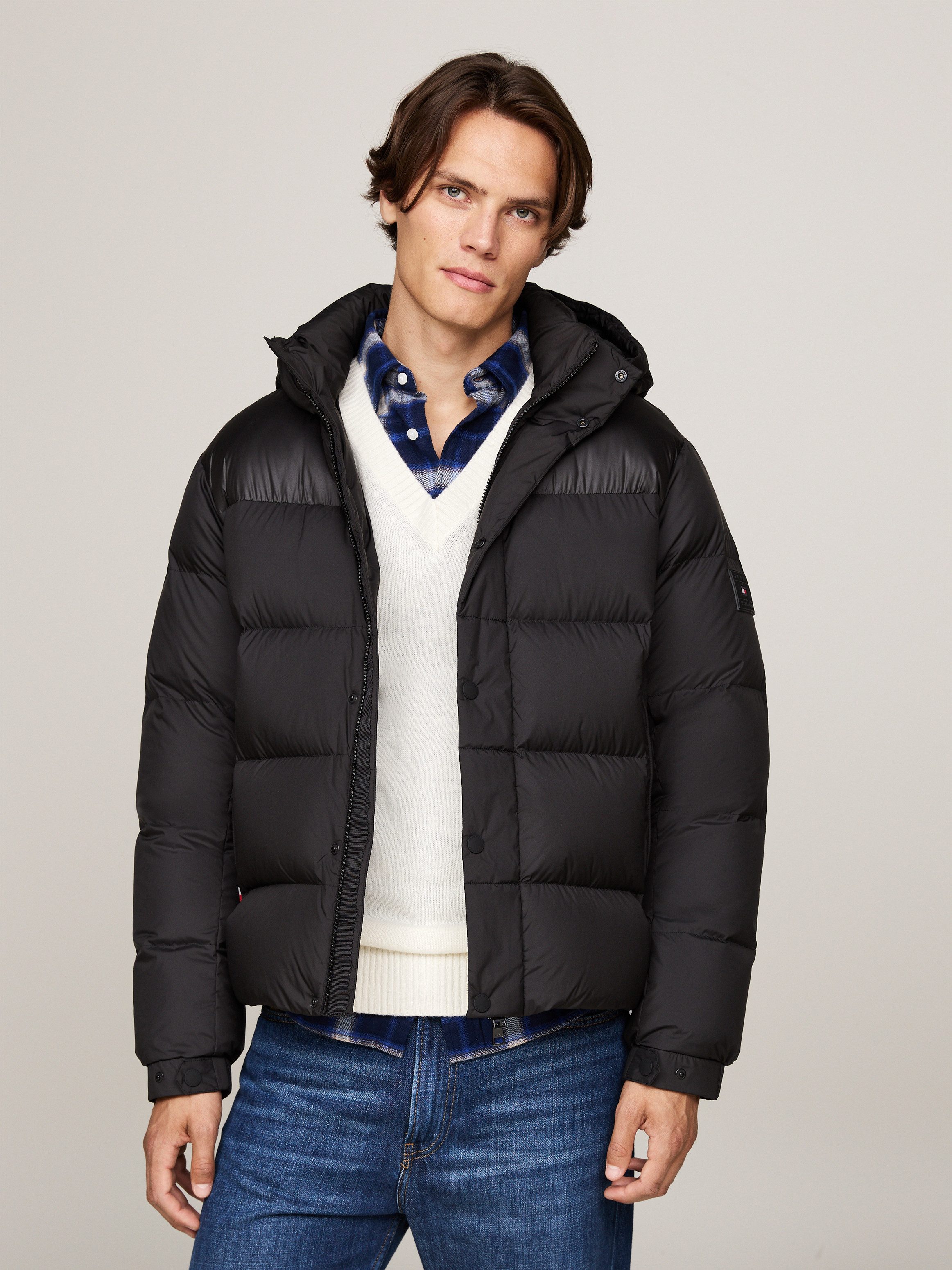 Tommy Hilfiger Steppjacke MIX DOWN HOODED PUFFER JACKET mit abnehmbarer Kapuze