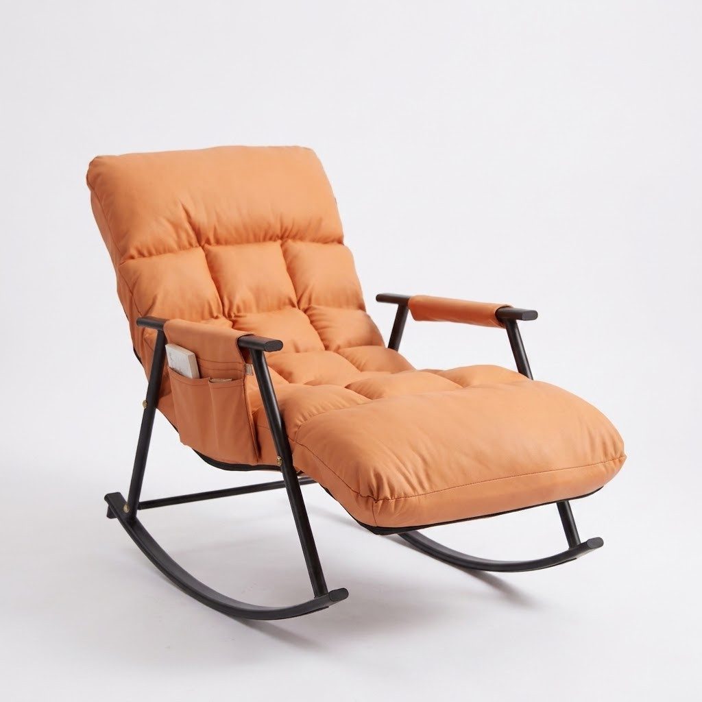 POPOLIC Ergonomischer Schaukelstuhl/Liegesessel 140x60x96cm - Verstellbar