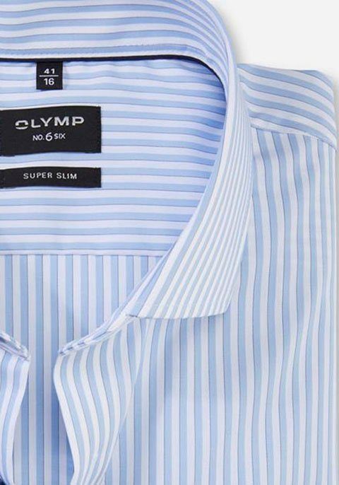 Langarmhemd Super No. OLYMP Six Baumwolle Slim, Stretchqualität Bügelleichte aus