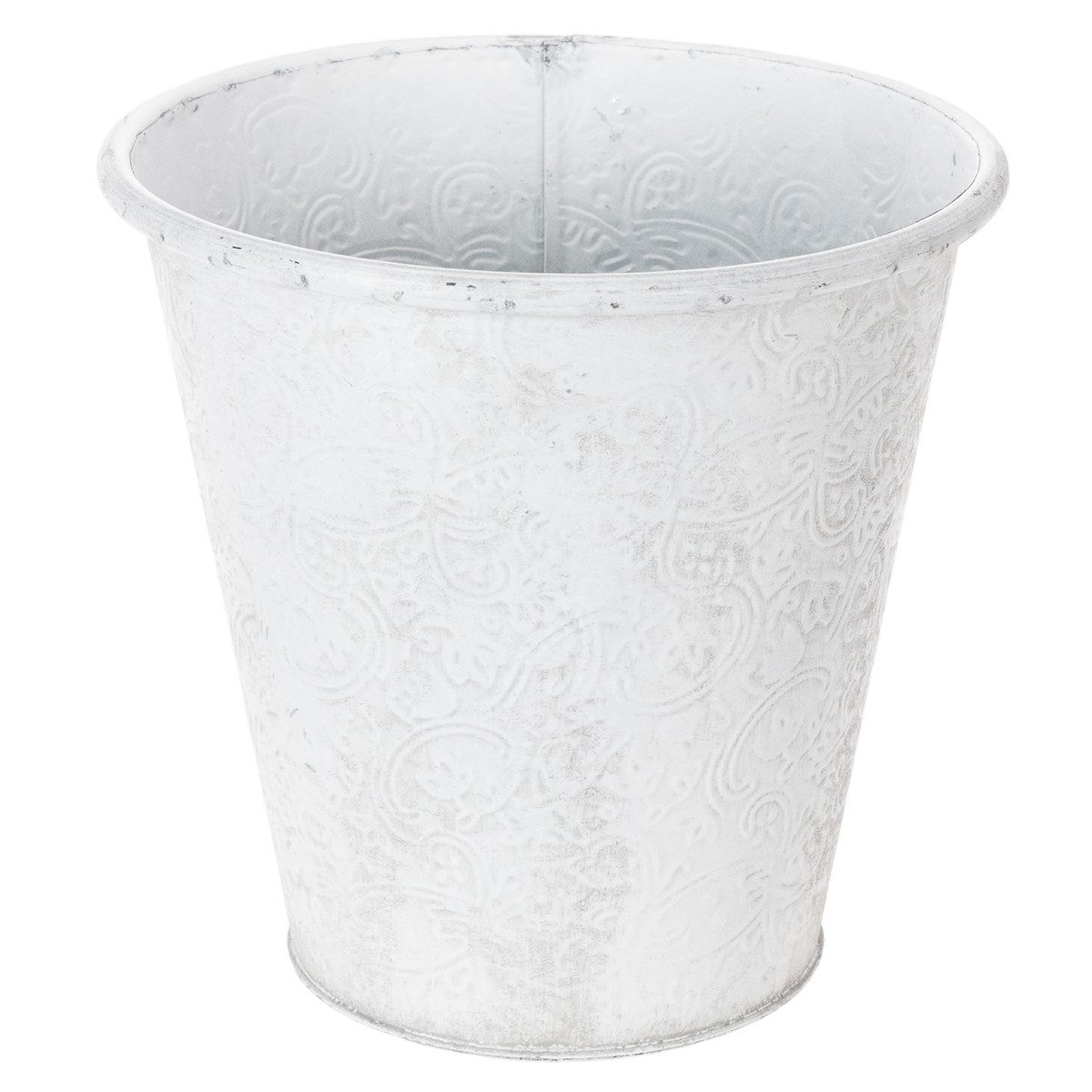 Florists Products Übertopf Pflanzgefäß Übertopf Ornament Shabby Chic Weiß Grau 20,5cm