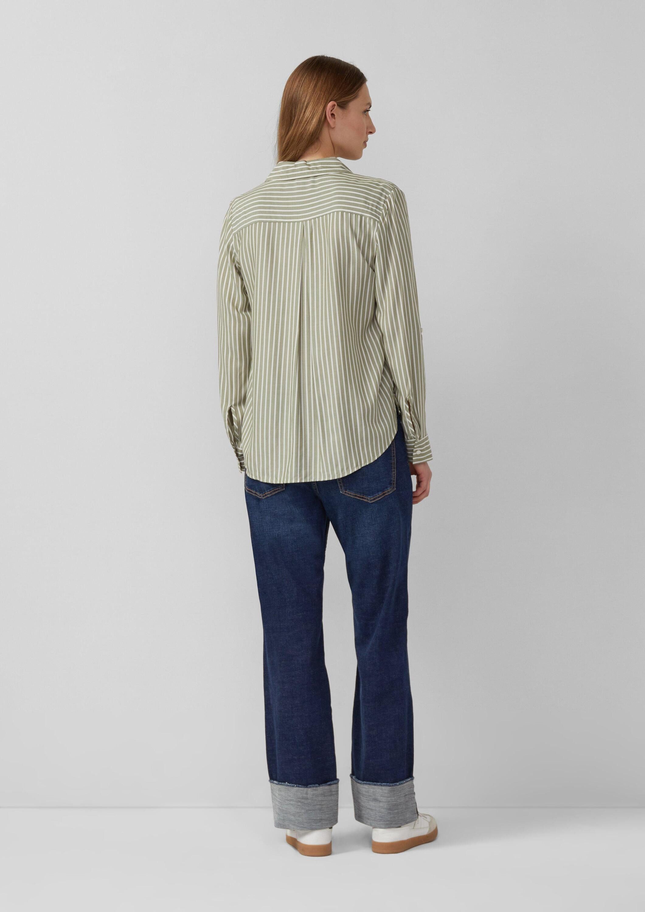 s.Oliver Langarmbluse Bluse Fließende Viskose-Bluse mit Turn-up