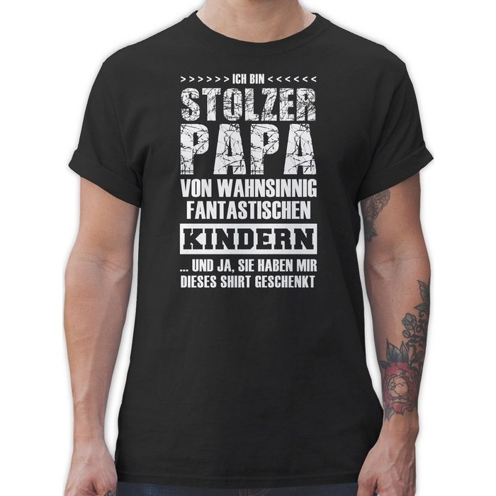 Shirtracer T-Shirt Stolzer Papa Fantastische Kinder - Vatertag Geschenk für Papa - Herren Premium T-Shirt geschenk papa vatertag - tshirts für väter - tshirt männertag