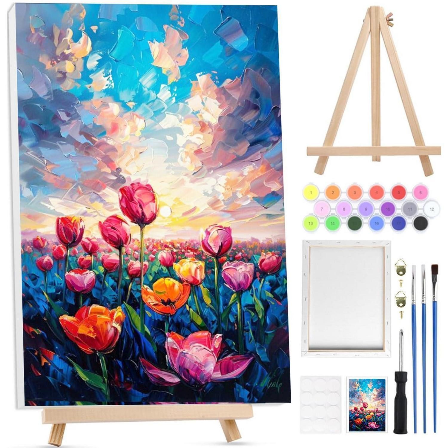 LuxusKollektion Malen nach Zahlen Malen nach Zahlen Landschaft mit Rahmen 20x30cm (1-St)