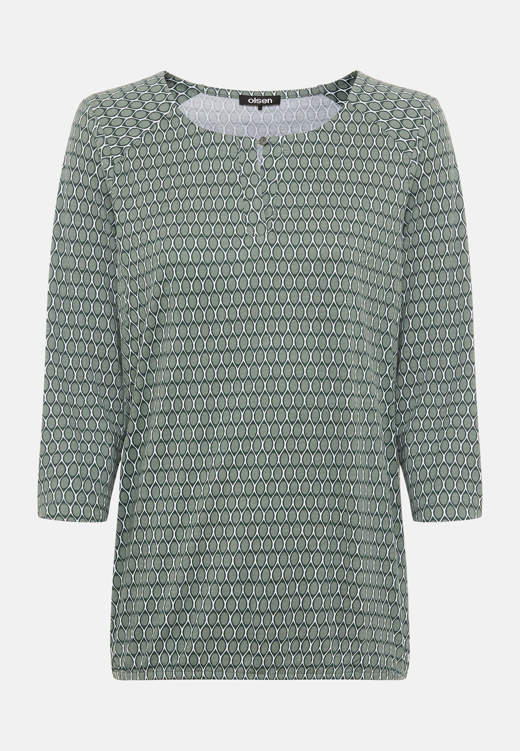 Tunikashirt Shirt mit femininem Tunika-Ausschnitt
