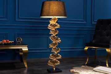 riess-ambiente Stehlampe GINKGO 122cm schwarz / gold, Ein-/Ausschalter, ohne Leuchtmittel, Wohnzimmer · Metall · Leinen · Marmor · Modern