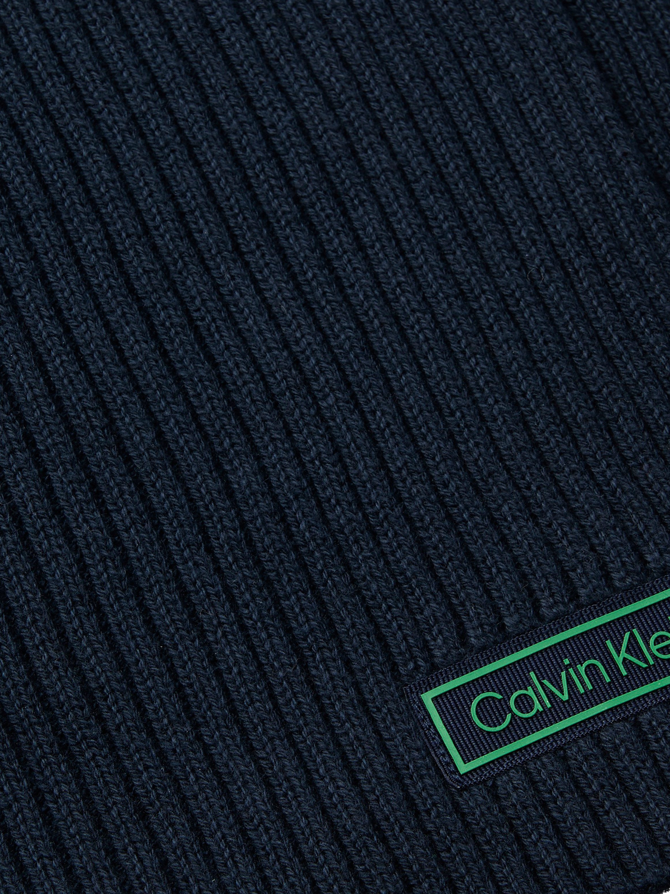 Calvin Klein Jeans Modetuch PATCH CHUNKY RIB COTTON SCARF, mit Kaschmir, klassisches unifarbenes Design – Bild 5 von 5