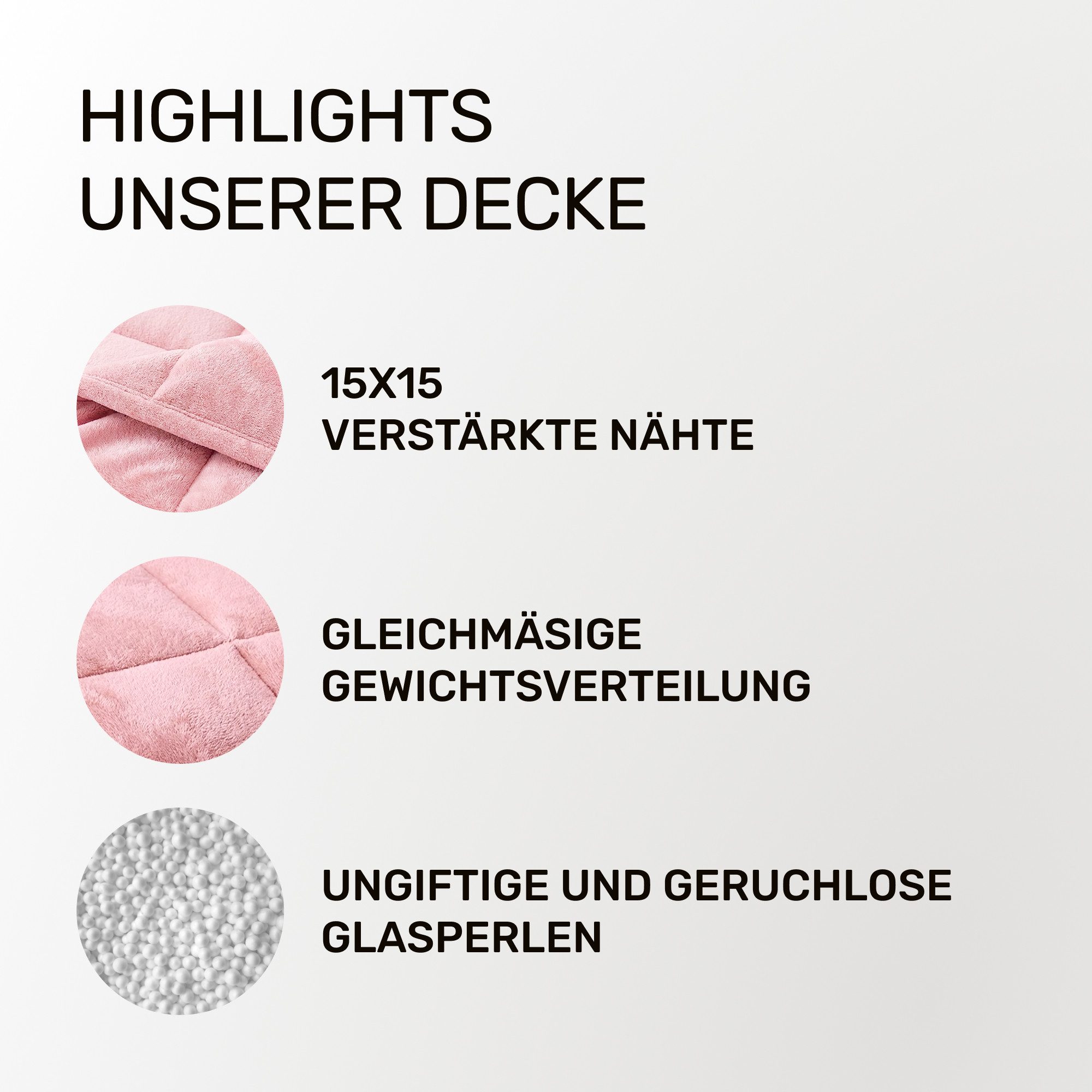 Dailydream Gewichtsdecke für Kinder, beschwerte Decke, Baumwolle oder Fleece, Füllung: Glasperlen, Gleichmäßige Gewichtsverteilung, doppelte Nähte, Handwäsche möglich