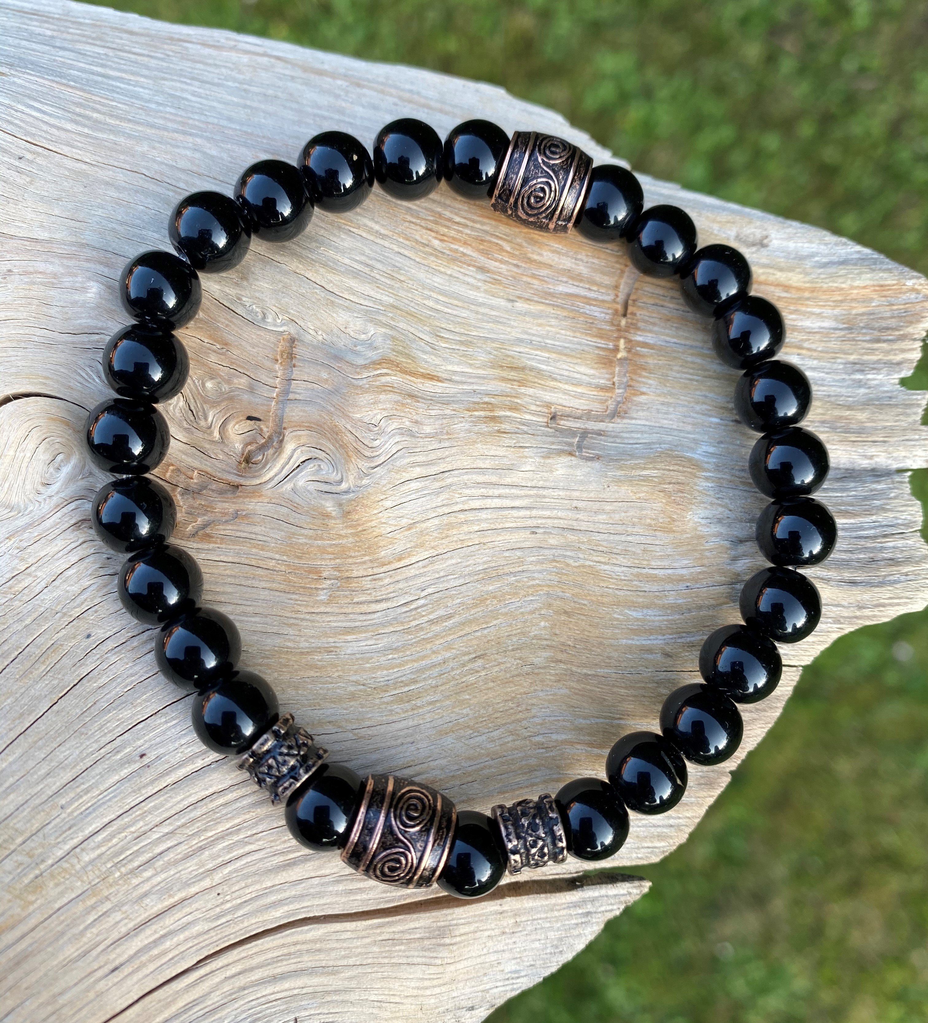 NAHLE Perlenarmband Naturstein Wikinger Onyx Armband günstig online kaufen