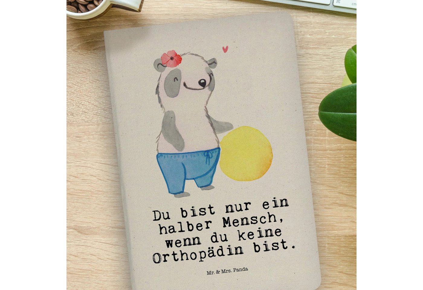 Thumbnail - Mr. & Mrs. Panda Notizbuch Orthopädin Herz - Transparent - Geschenk, DIN A4 Notizbuch Für Studiu Mr. & Mrs. Panda, Langl...