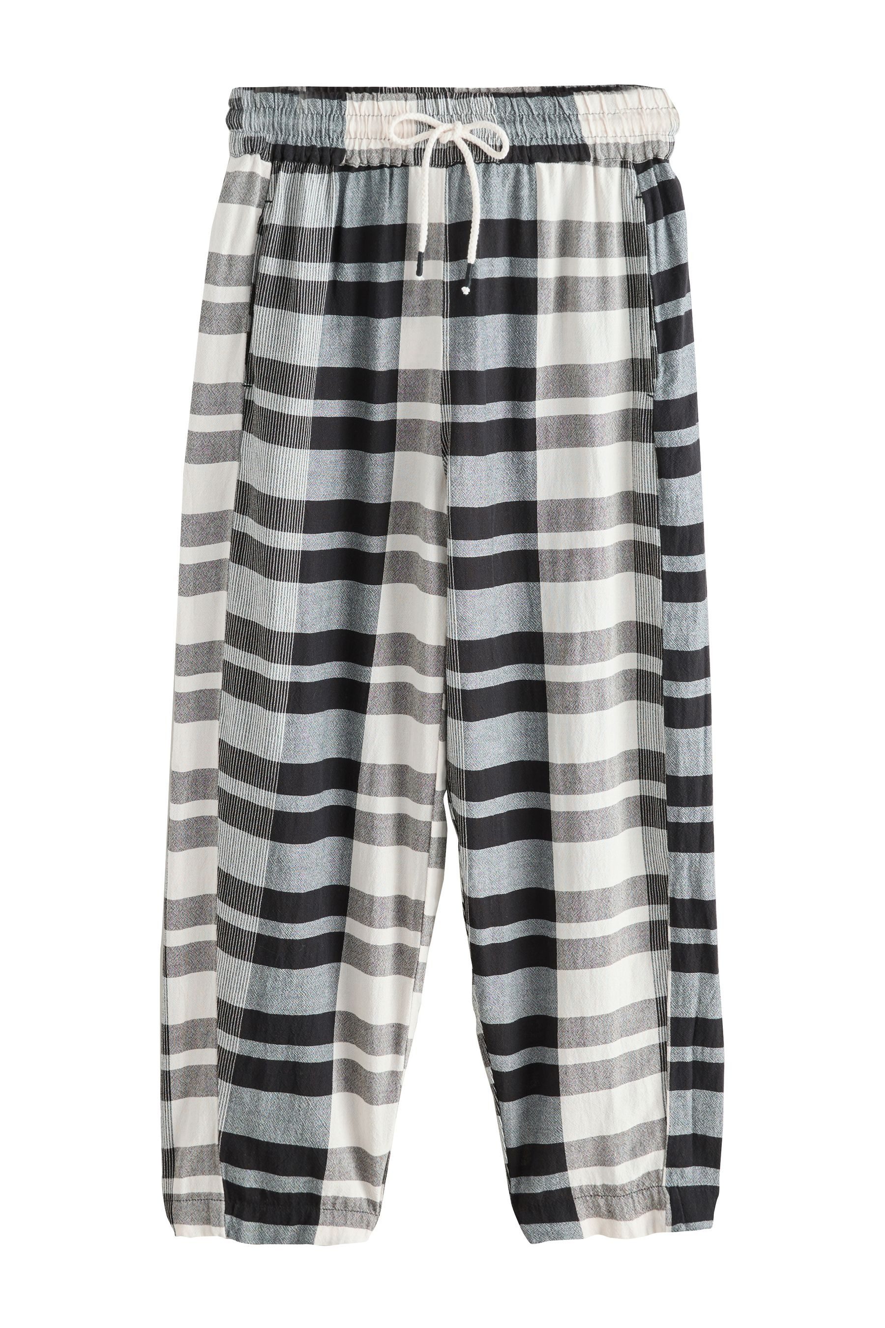 Next Cordschlupfhose Barrel Hose mit strukturiertem Karomuster (1-tlg) günstig online kaufen