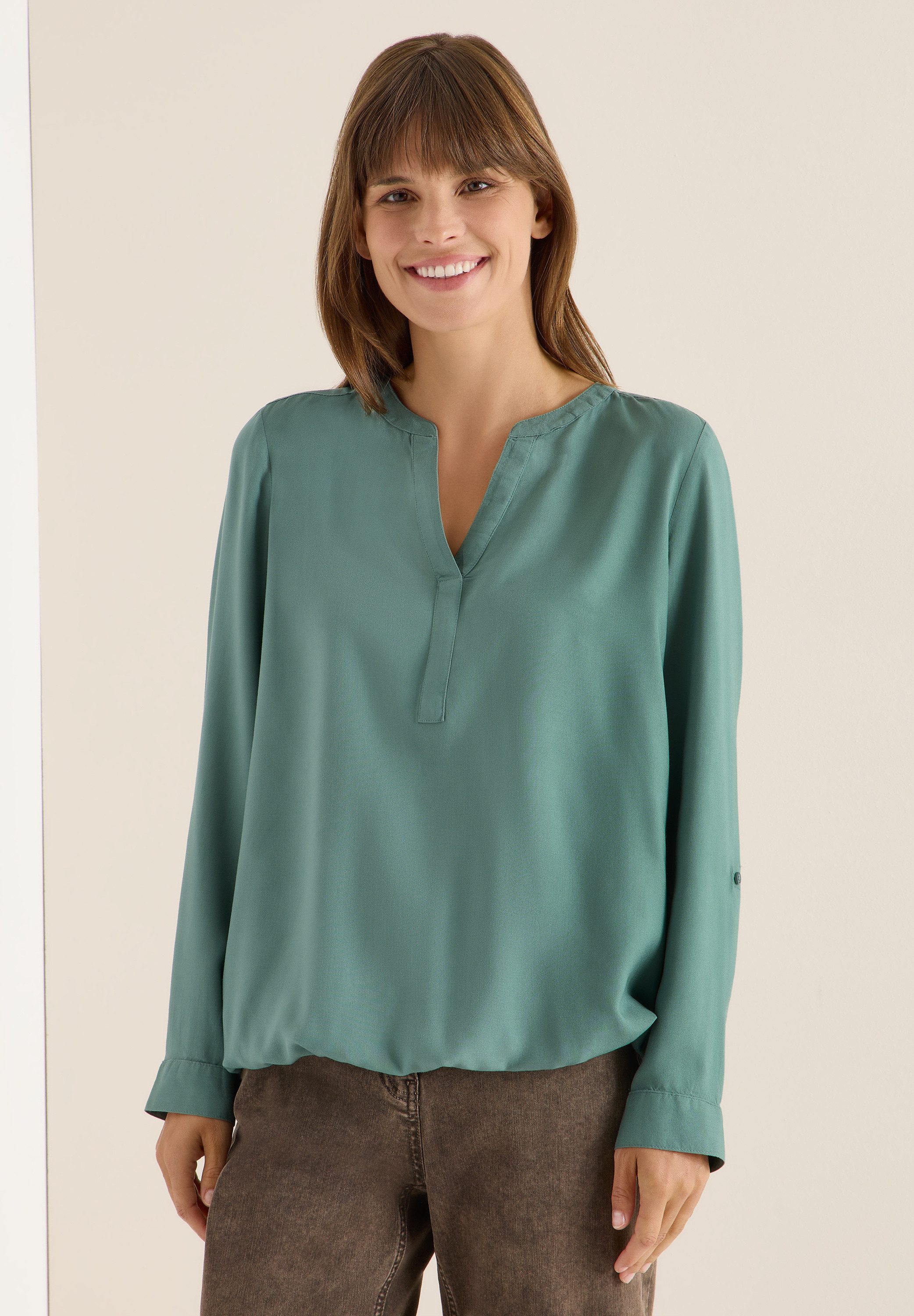 CECIL Langarmbluse in Unifarbe günstig online kaufen