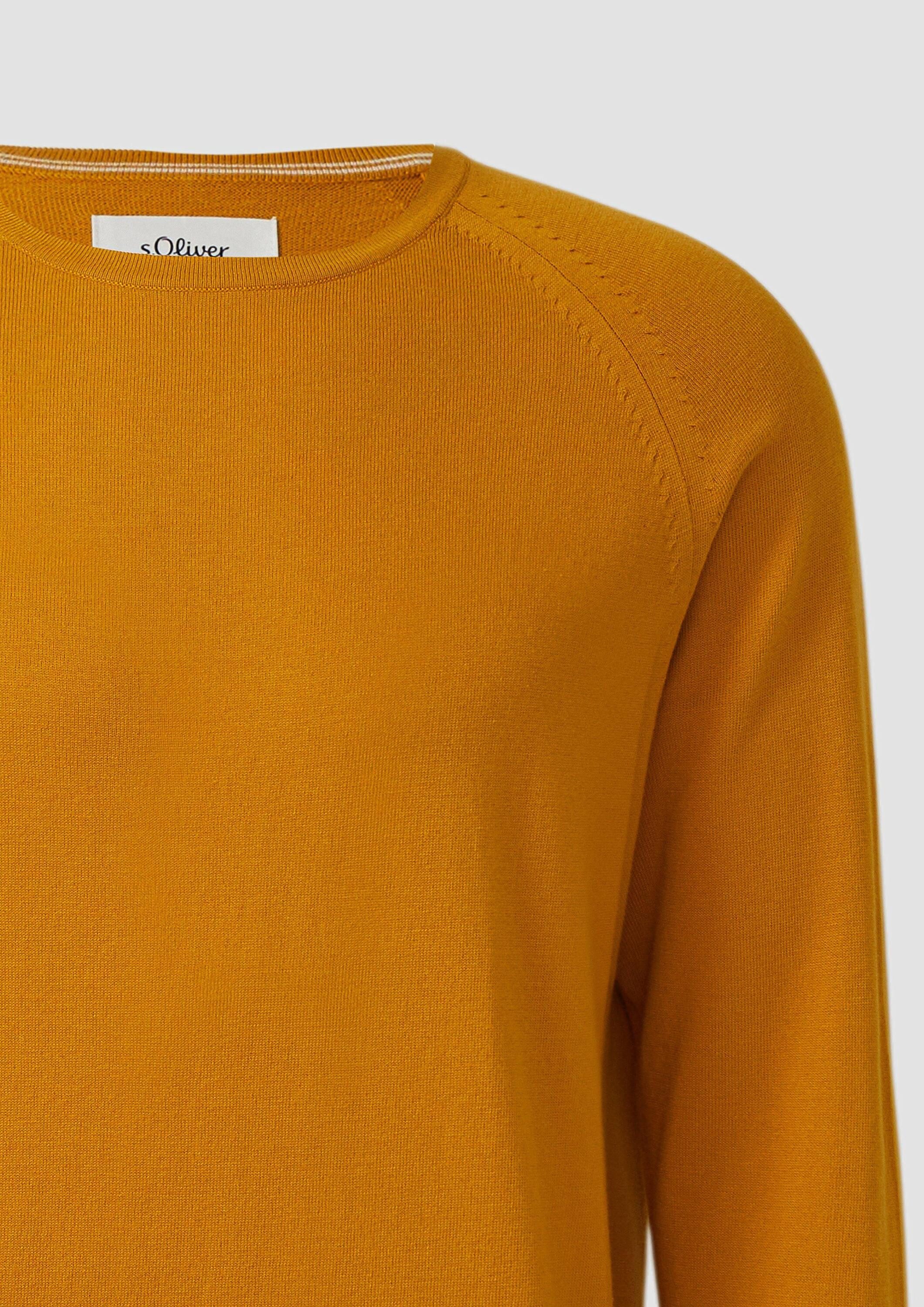 s.Oliver Longpullover Strickpullover Raglanpullover aus reiner Baumwolle