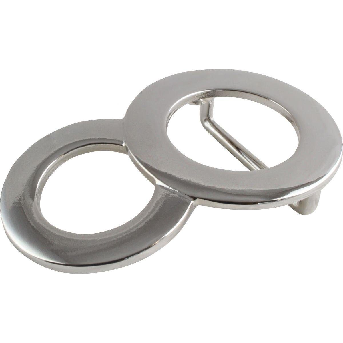 4,0 cm Gürtelschließe Wechselschließe Buckle glänzend Gürtelschnalle BELTINGER Gürtel 40mm - Ringe bis - Silber