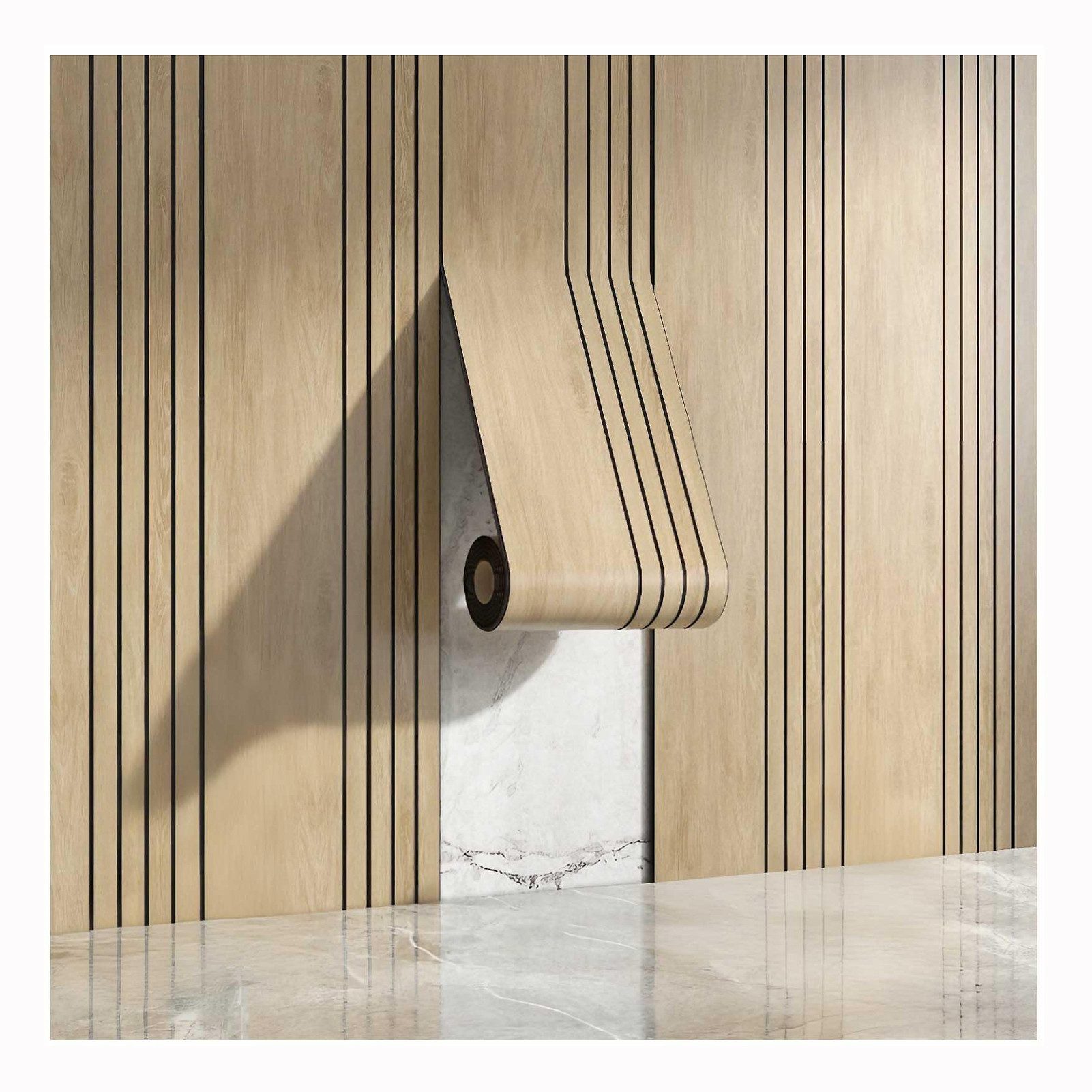 Agger 3D Wandpaneel Mustertapete Selbstklebende Wandtapete in Holzoptik Abziehbare, Dekorative PVC-Tapete – wasserfest, schallisolierend, Holzmaserung