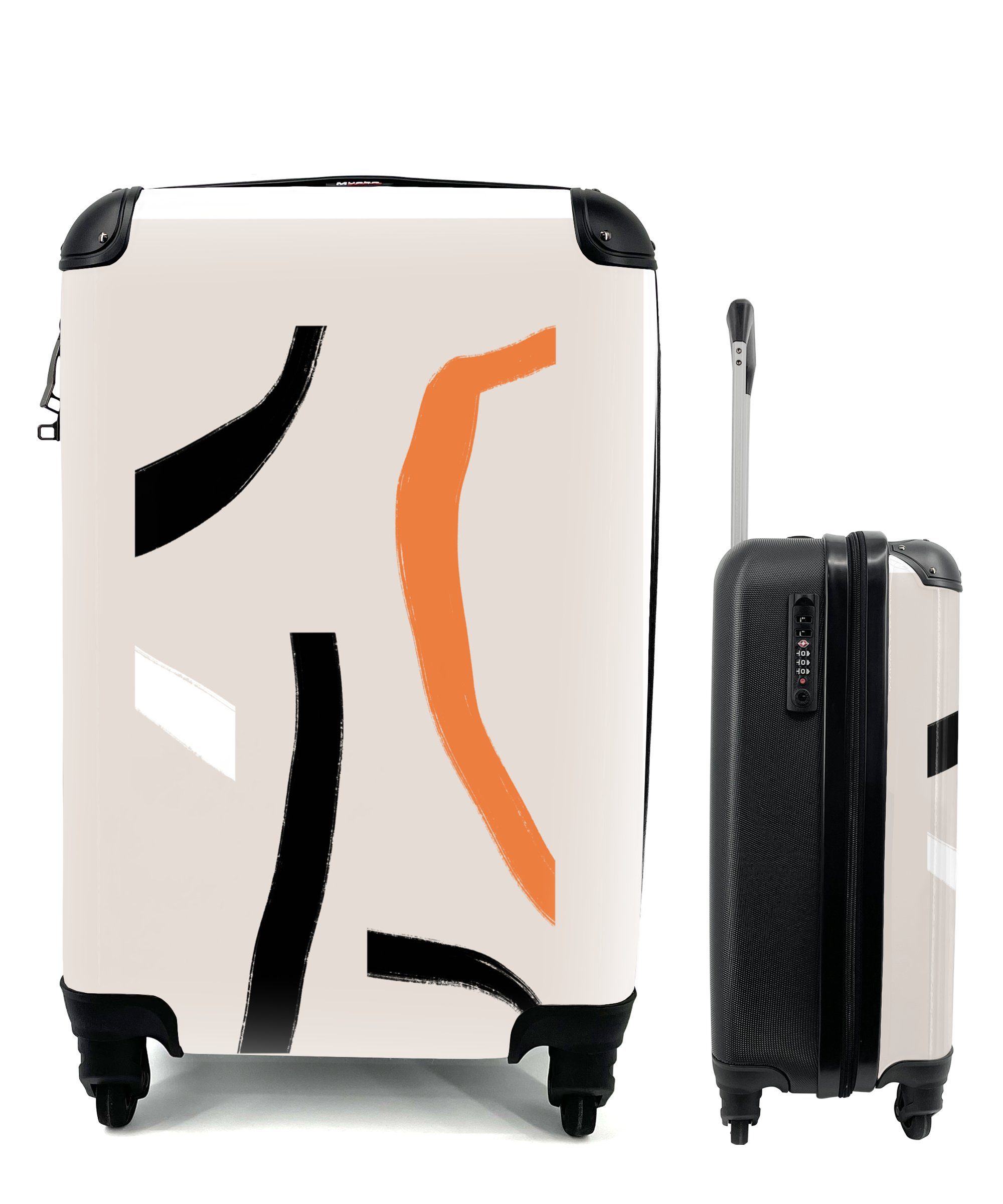 MuchoWow Handgepäckkoffer Abstrakt - Pastell - Design, 4 Rollen, Reisetasche mit rollen, Handgepäck für Ferien, Trolley, Reisekoffer