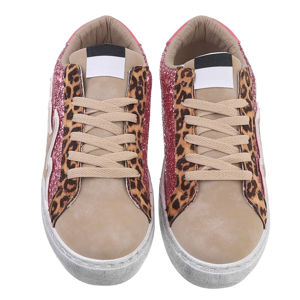 Ital-Design Damen Low-Top Freizeit Sneaker (88930553) Flach Sneakers Low in Beige – Bild 4 von 5