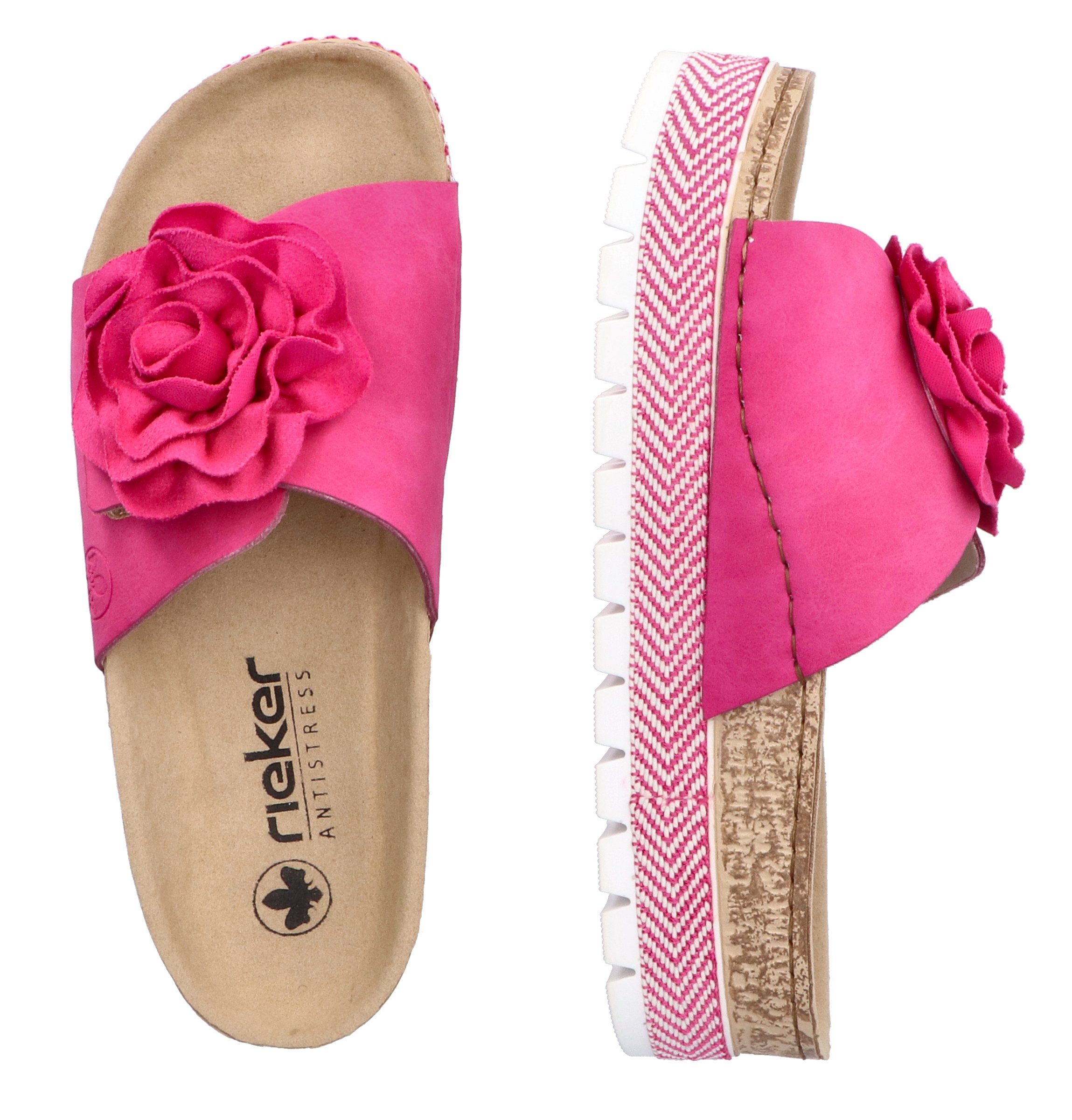 Rieker Pantolette Sommerschuh, Schlappen mit modischem Plateau