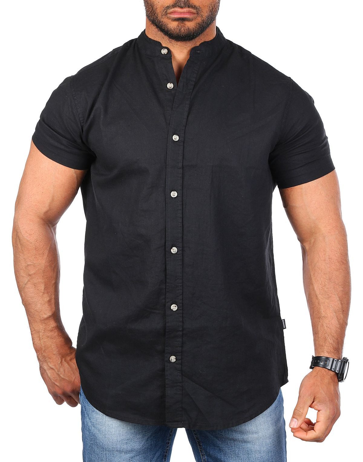 CARISMA Kurzarmhemd Herren Leinen Baumwoll Mix Casual Hemd 9337 Regular Kur günstig online kaufen