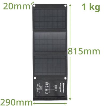BRESSER Mobiles Solar-Ladegerät 21 Watt mit USB- u. DC-Anschluss Solarladegerät