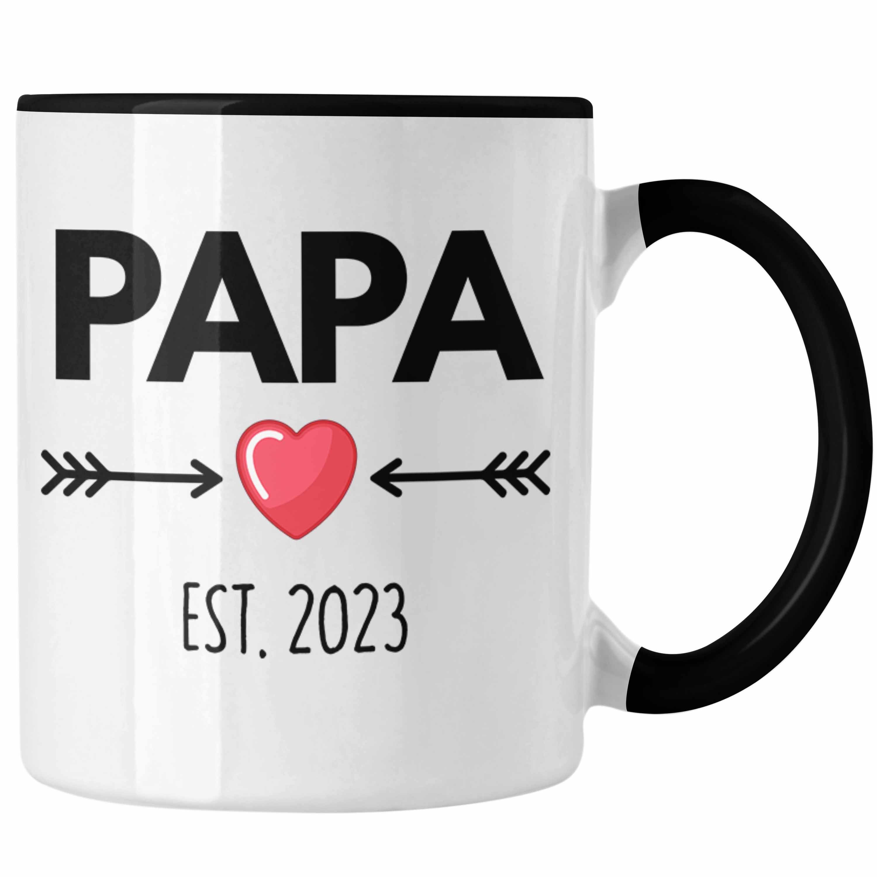 Schwarz Trendation Papa Wirst Schwangerschaft Trendation Du Tasse - Papa Geschenk 2023