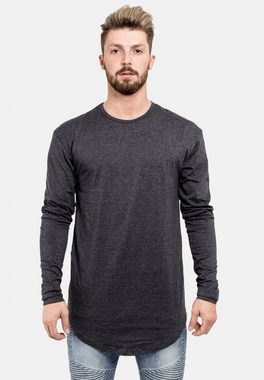 Blackskies T-Shirt Side Zip Langarm Longshirt T-Shirt Charcoal Medium