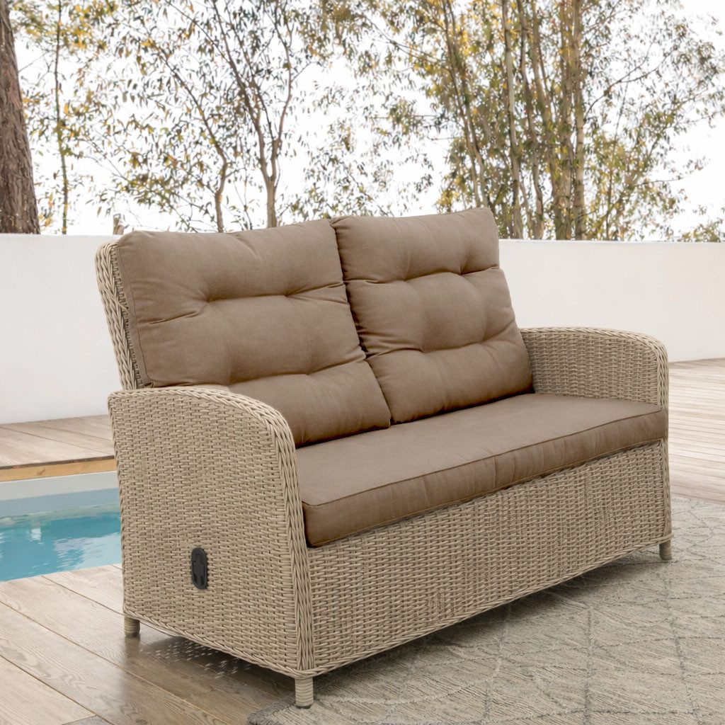Destiny Loungesofa MERANO II, Aluminium, Polyrattan, 2er Sofa, inkl. Auflagen