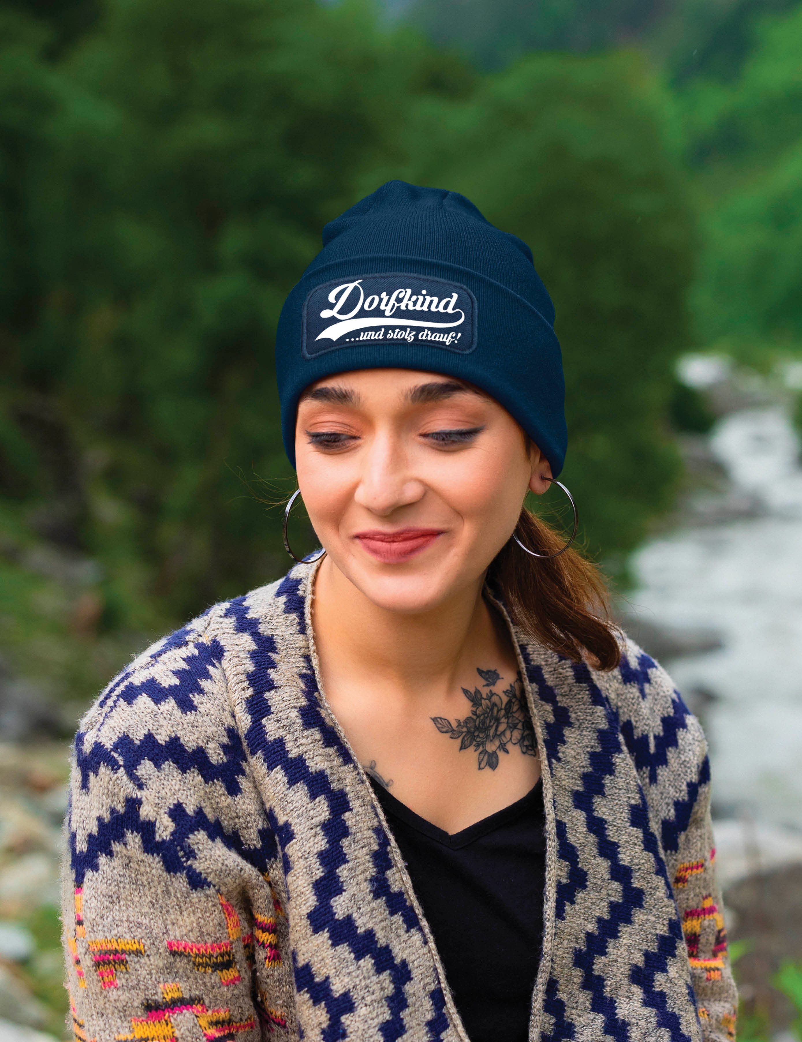 Youth Designz Beanie Dorfkind Unisex Beanie Mütze für Damen und Herren mit lustigem Spruch Print