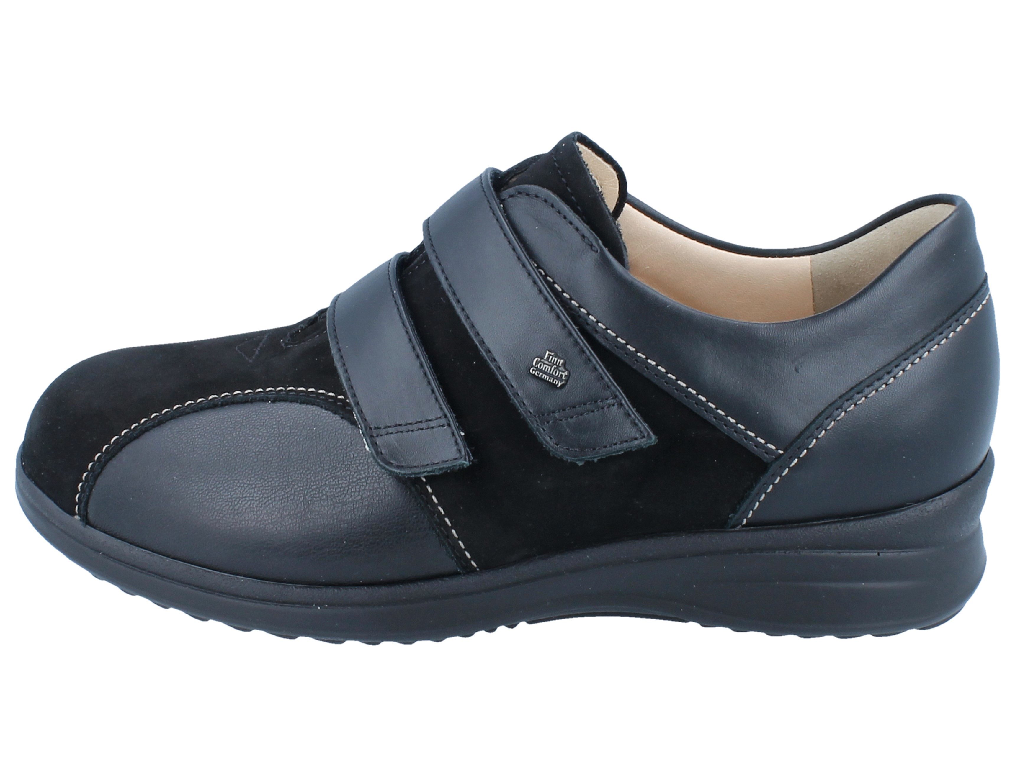 Finn Comfort FINN COMFORT Stretch Lüttich Damen Kletthalbschuhe schwarz Leder - Schnürschuh Wechselfußbett