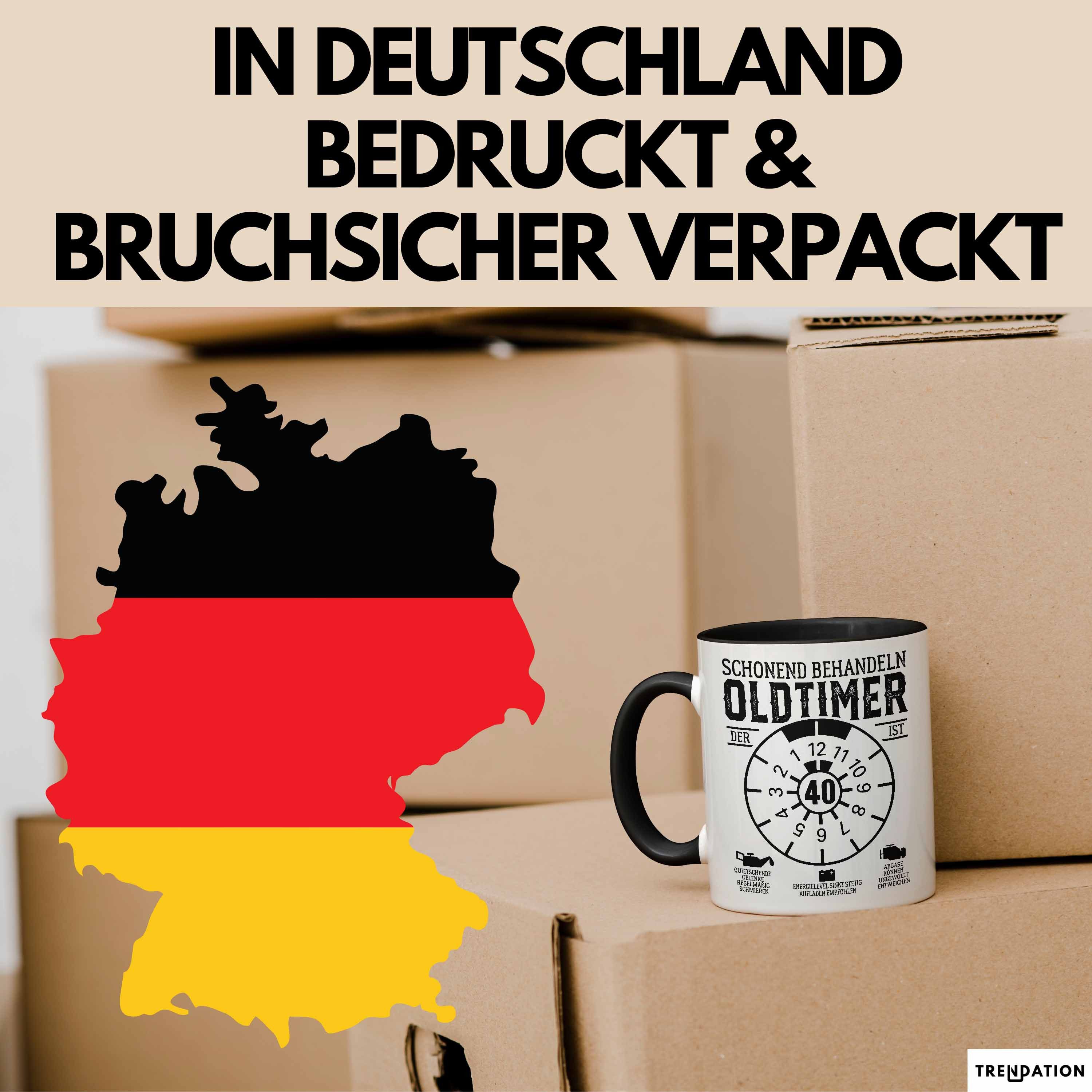 Trendation Tasse 40. Geburtstag Tasse Geschenk Schonend Behandeln Oldtimer Der Ist 40 – Bild 5 von 5