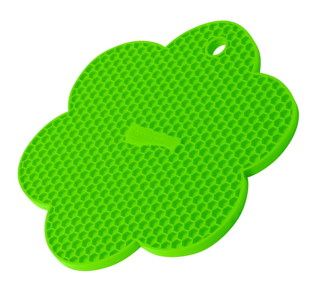 Topflappen Waben-Untersetzer Blume Limette