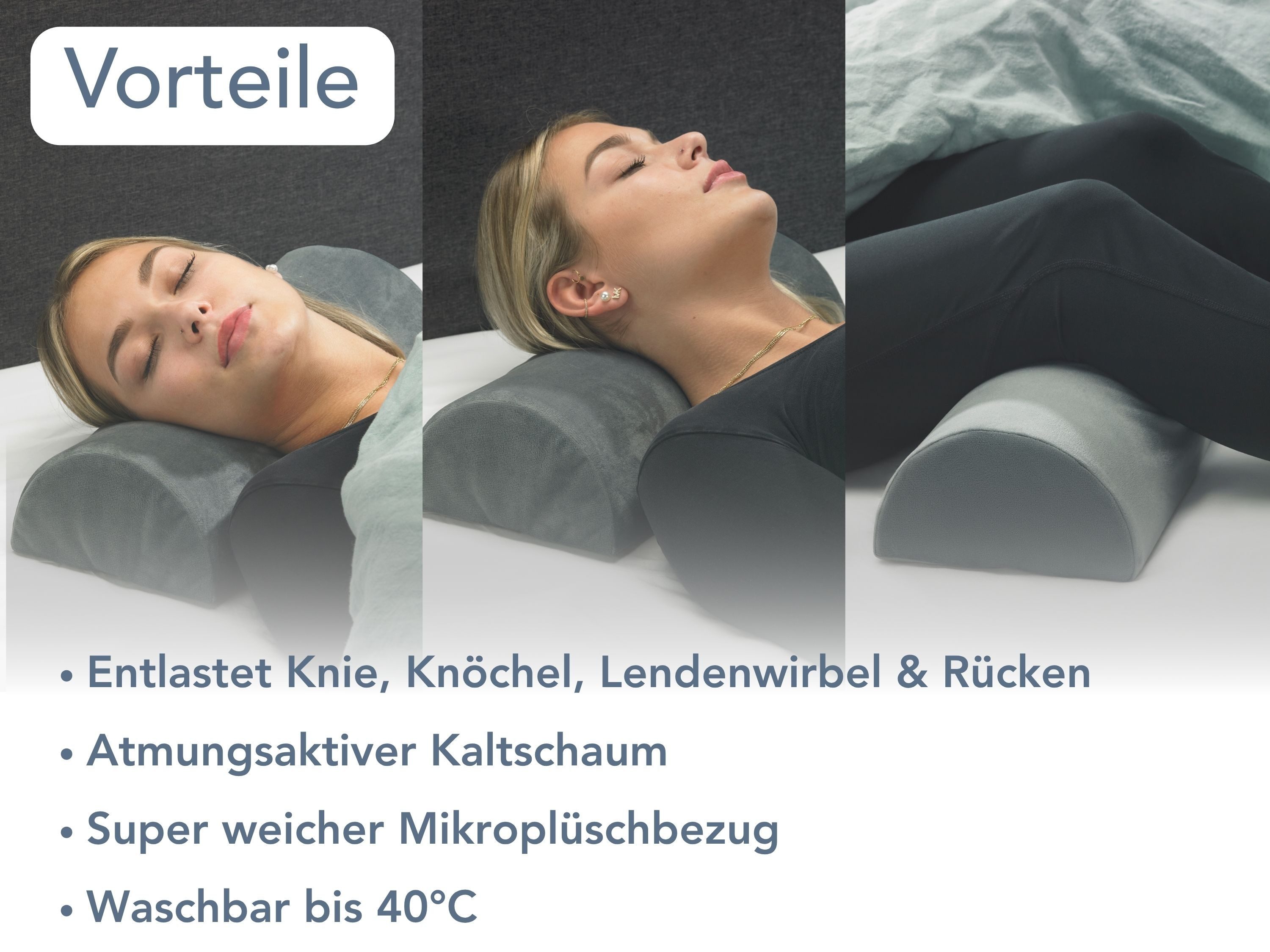 XDREAM Halbrolle ergonomisches Nackenkissen halbrund, Lagerungskissen, Funktionskissen, 1-tlg., wirkt stützend und entlastend, super weicher Mikroplüsch-Bezug