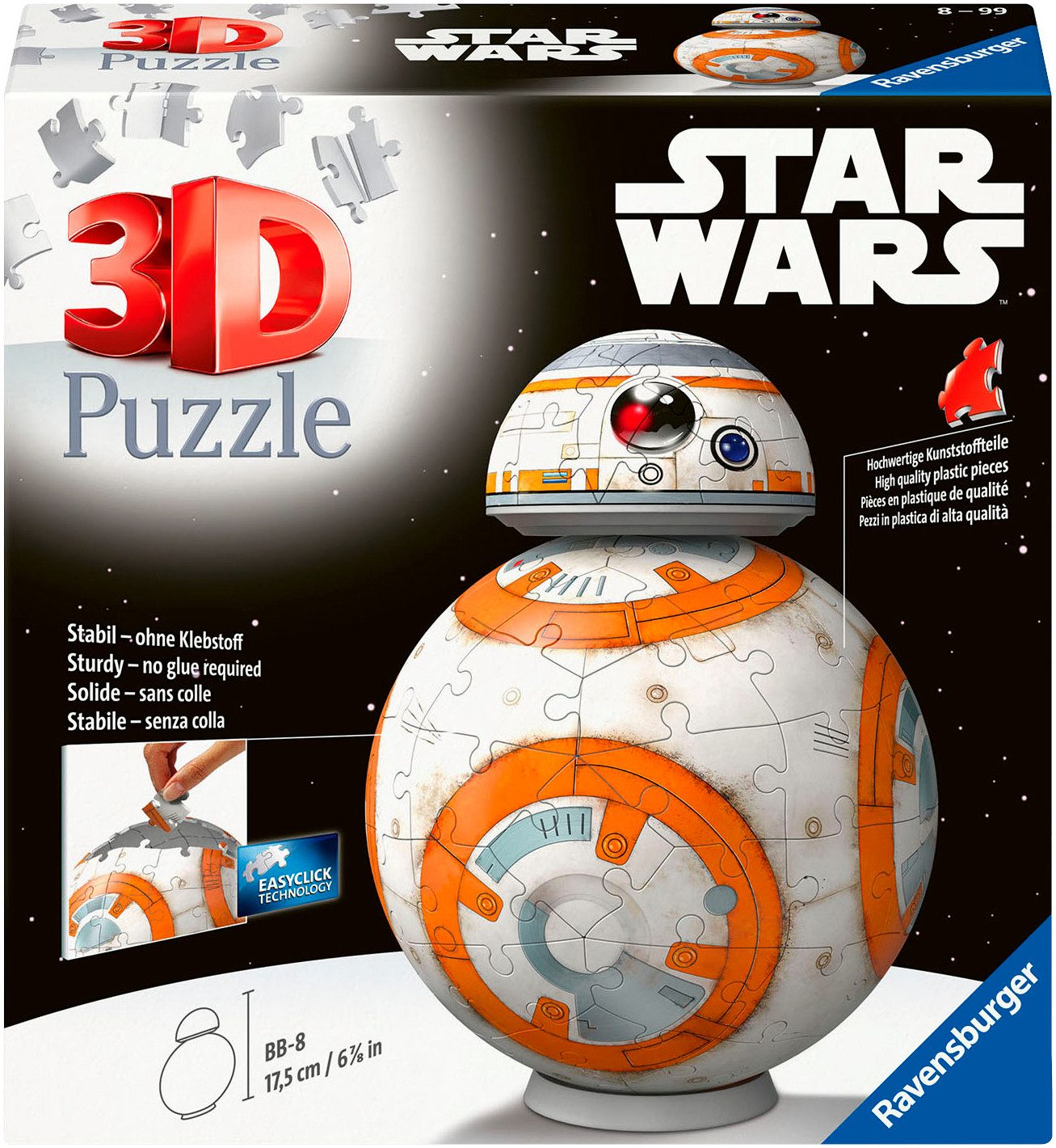 Ravensburger 3D-Puzzle Star Wars BB-8, 99 Puzzleteile, Made in Europe günstig online kaufen