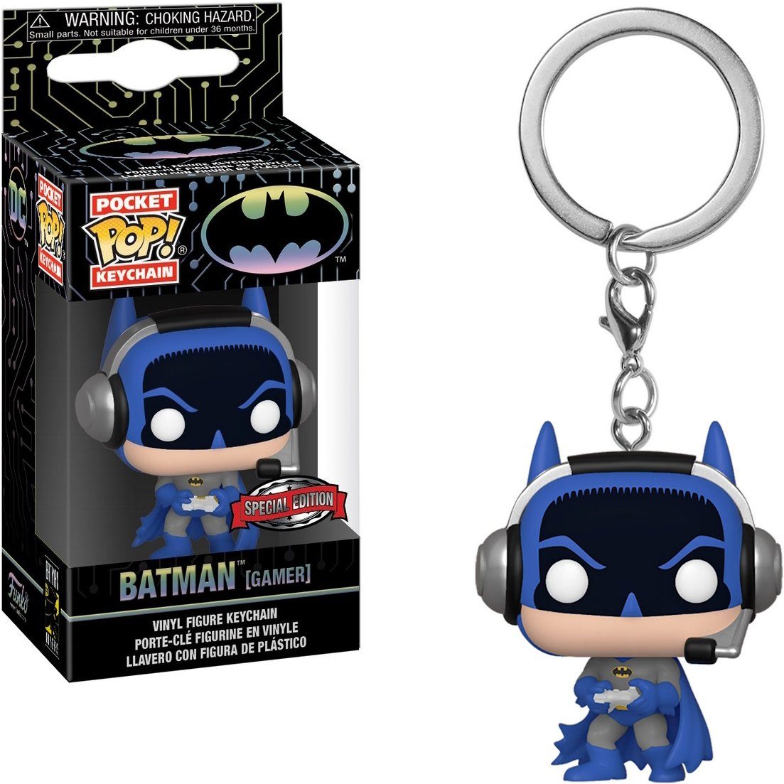 Funko Schlüsselanhänger DC Keychain Batman SP POP! (Gamer) Pocket