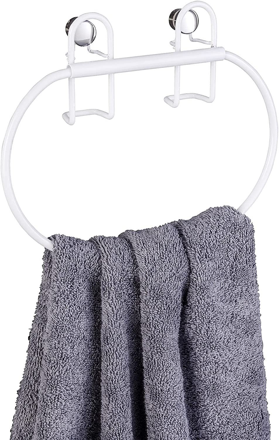 WENKO Handtuchring Rostschutz Handtuchhalter Classic weiß in Plus, hochwertigem mit
